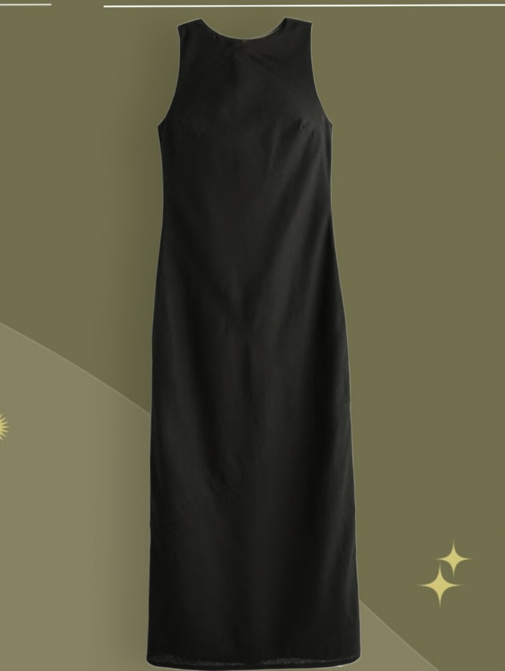 ✨ Nwt Abercrombie High Neck Linen Blend Dress In Black Size LT